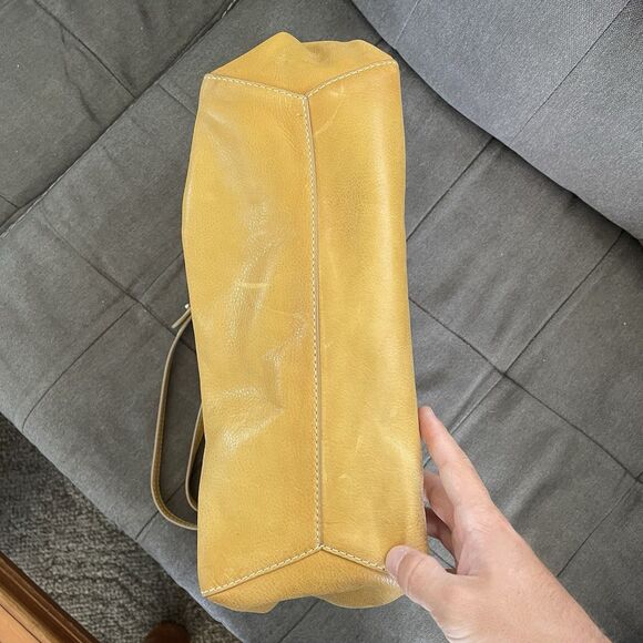 Frye Artisan Leather Melissa Tote Bag Shoulder Shopping Purse Mustard Brown - Picture 16 of 16